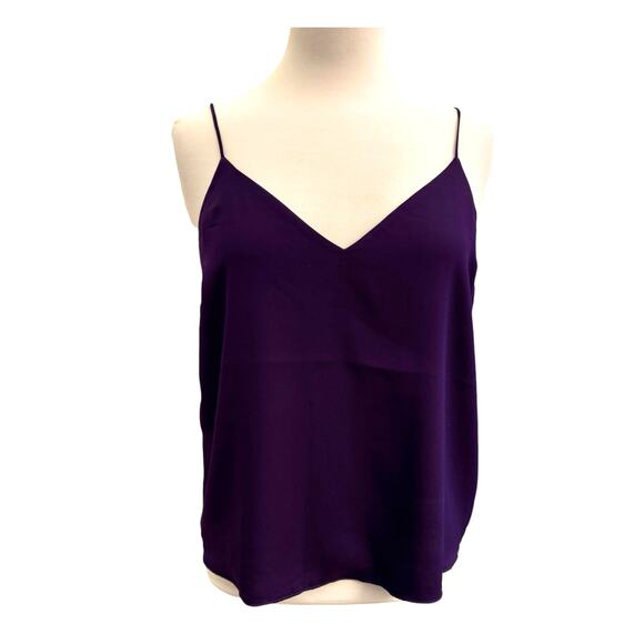 Express M Purple Tank Top Flowy Feminine Vneck Classy Versatile Office NWT - Picture 2 of 10